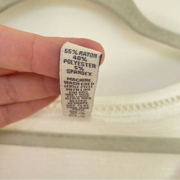 American Rag Bell-Sleeve Crochet-Trim Peasant Cream Women's S Minimalist - Picture 7 of 11